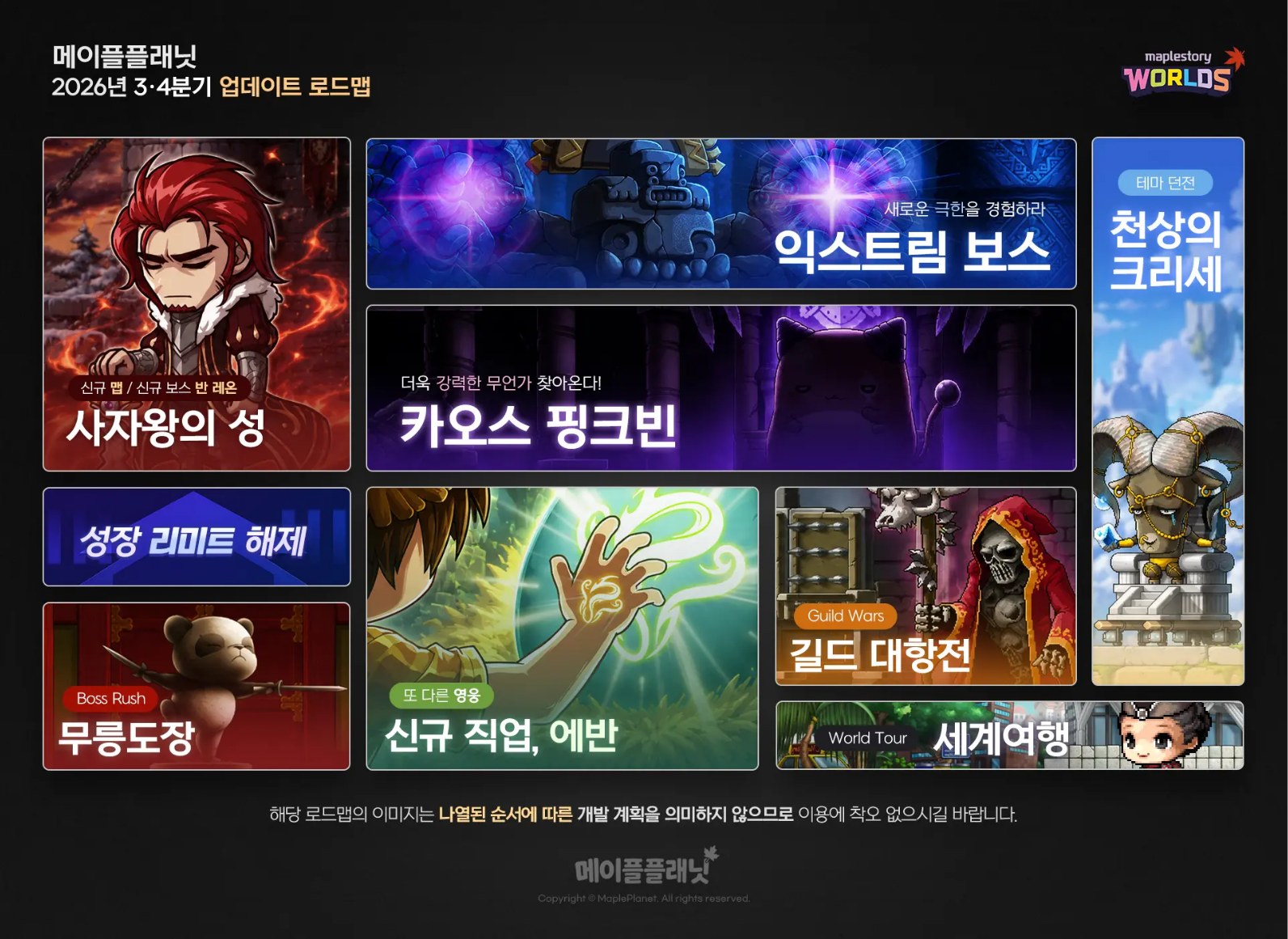 메이플플래닛 3·4분기 로드맵 여덟 항목 중 넷이 패치노트에 실렸어요 썸네일