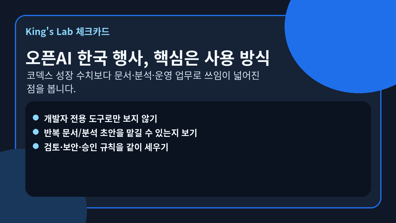 오픈AI 한국 행사 이후, 코덱스는 어디에 써야 할까 썸네일