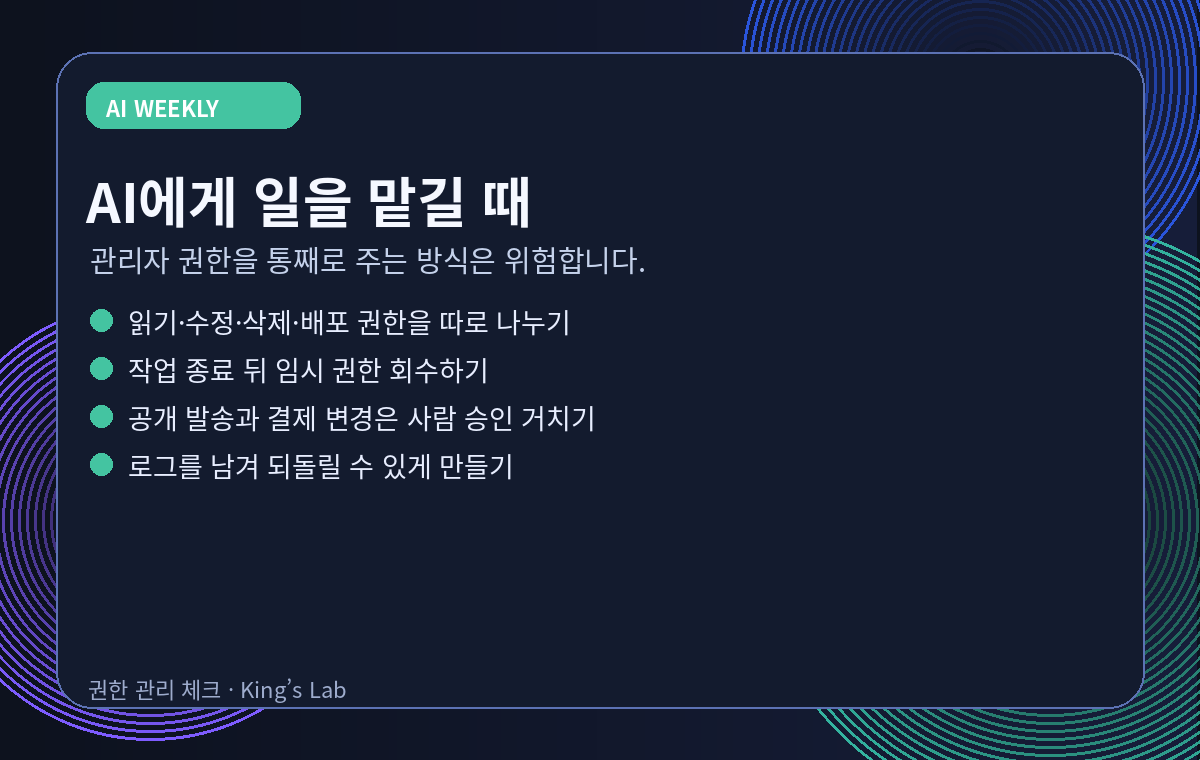 AI 에이전트 운영 체크 카드