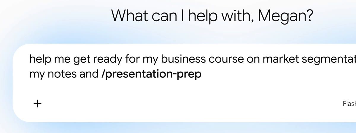 제미나이 입력창에서 /presentation-prep 스킬을 불러온 화면